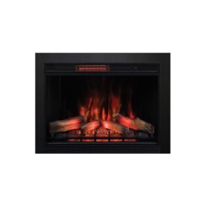28″ 3D Infrared Electric Fireplace Insert 28II042FGL w/ Black Trim Options