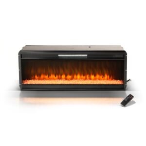 42" Electric Fireplace Insert w/Crystals w/ Trim Option