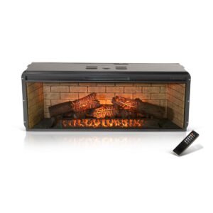 42" Electric Fireplace Insert w/Logs w/ Trim Option