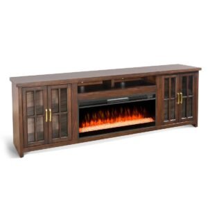 98" TV Console w/ Electric Fireplace Insert Option